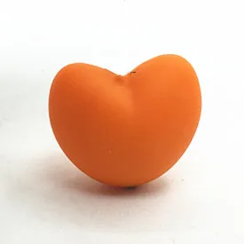 orange 10 шт./партия, хит, в форме сердца, свободные бусины для ожерелье-прорезыватель силиконовые бусины для детский прорезыватель BPA безопасный DIY бисер Прорезыватель - Цвет: orange