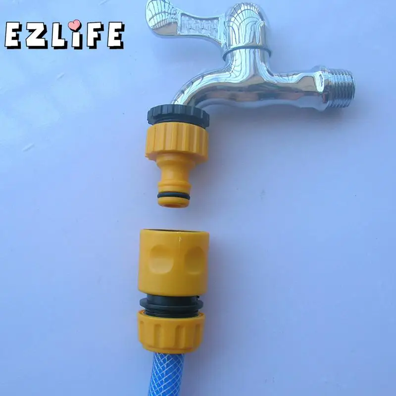 EZLIFE полезный 1/" 3/4" шланг фитинг набор Быстрый желтый соединитель воды адаптер садовый газон кран NB0403