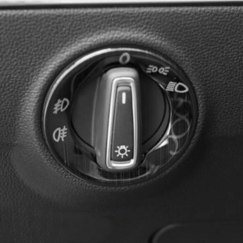 Tonlinker Interior Headlight Switch button Cover sticker for Volkswagen T-ROC 2018-19 Car styling 1 PCS ABS/Metal | Автомобили и