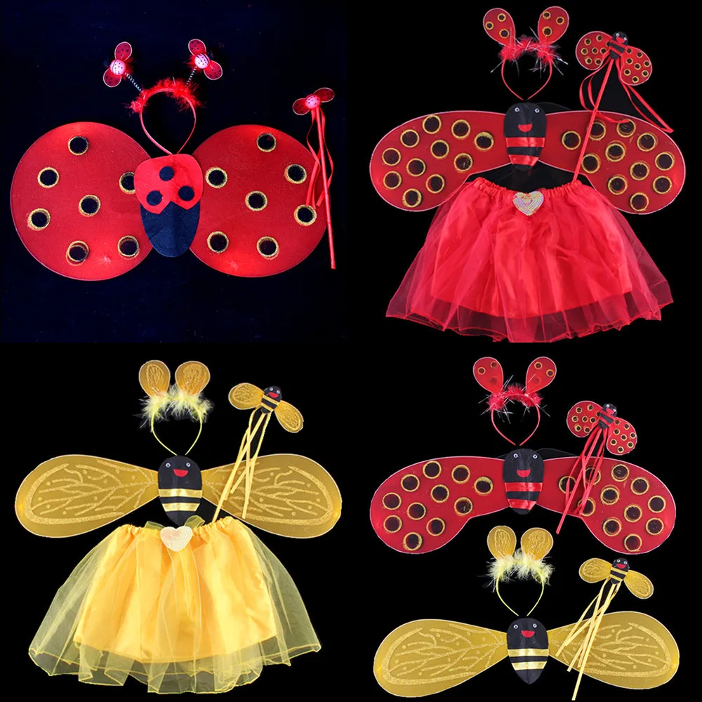 Child Angle Wing Butterfly Wings Party Bee Ladybird Costume Headdress Headpieces Prop Kids birthday wedding|Украшения своими