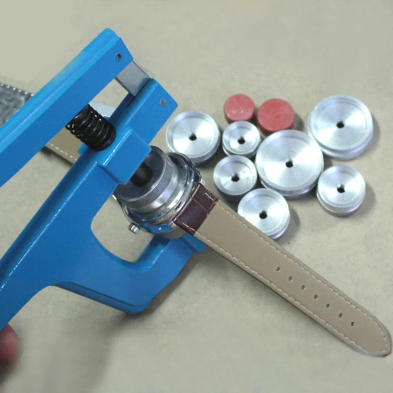 

Watch Back Closer Watchmaker Press Set Repair Tool with 9pcs Alloy Press Stud LL@17