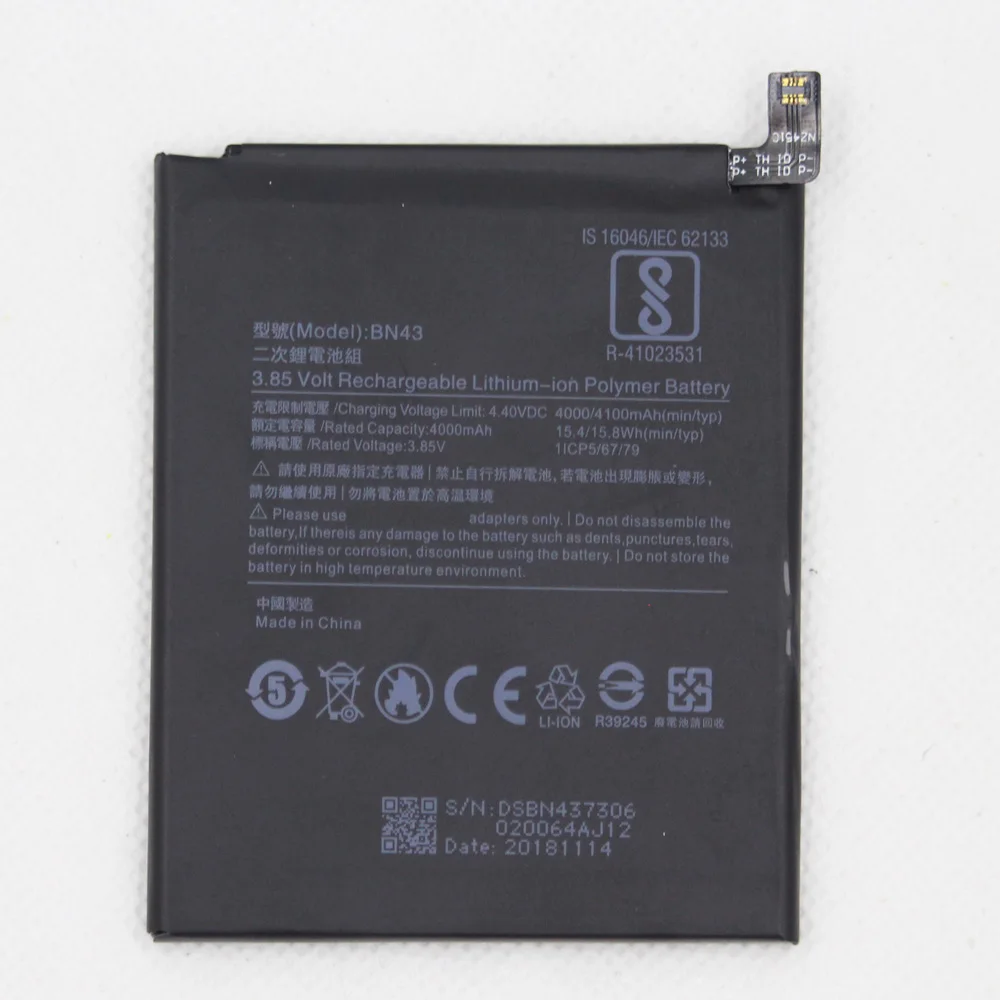 10pcs/lot 4100mAh BN43 Battery For Xiaomi Redmi Note 4X Snapdragon 625 / Note 4 global Snapdragon 625 battery