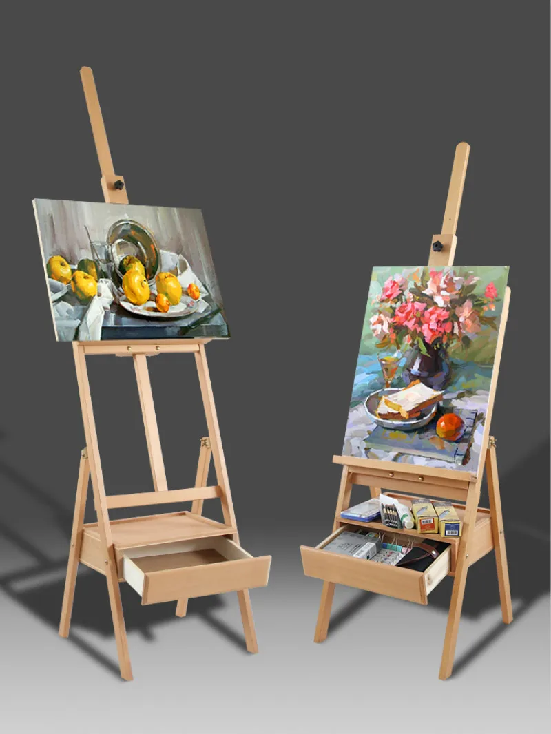 Easel Caballete трехслойная стойка с выдвижным ящиком для художника масляная краска