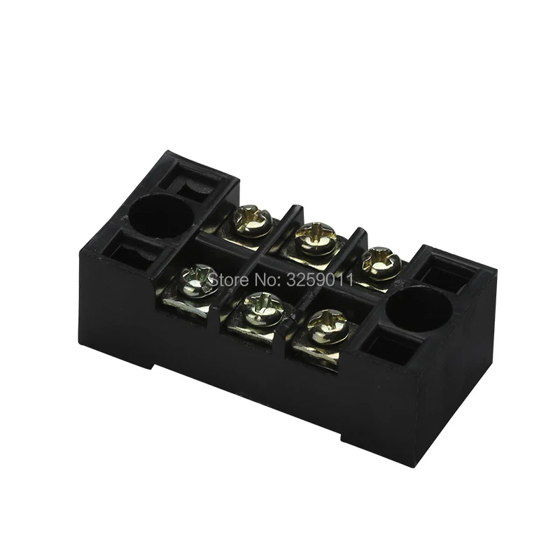 1PCS TB-1503 3 Positions Dual Rows 600V 15 A Wire Barrier Block Terminal Strip black copper | Terminals