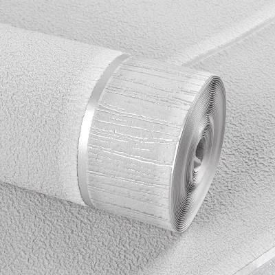 Silvery Grey 3D обои Современные Простые полосатые флокированные нетканые обои Гостиная ТВ диван фон настенный домашний декор Papel де Parede 3D - Цвет: Silvery Grey