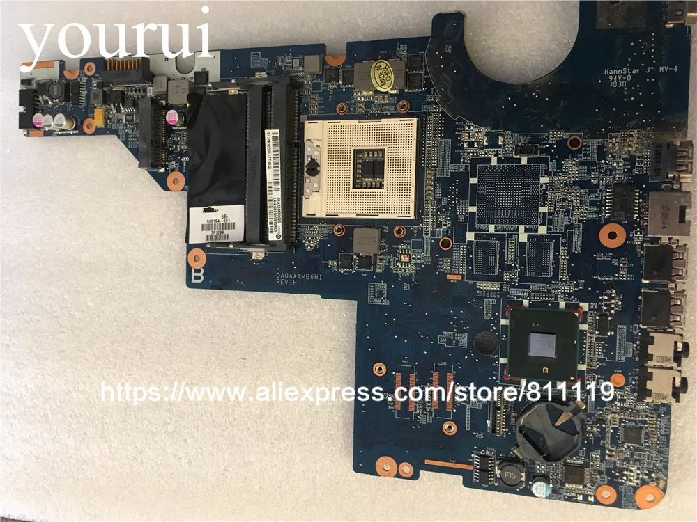 

Высококачественная материнская плата для ноутбука CQ62 CQ42 G62 G42 G72 595184-001 pavilion DA0AX1MB6H1 HM55 DDR3 PGA989 100% полностью протестирована