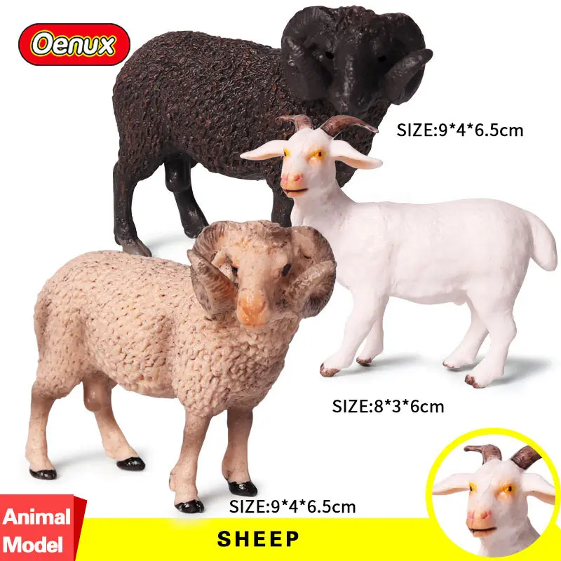 3pcs Oenux Милая семейная модель фермы фигурки фермер корова курица лошадь свинья птица статуэтки животных миниатюрные Развивающие игрушки для детей - Цвет: 3pcs