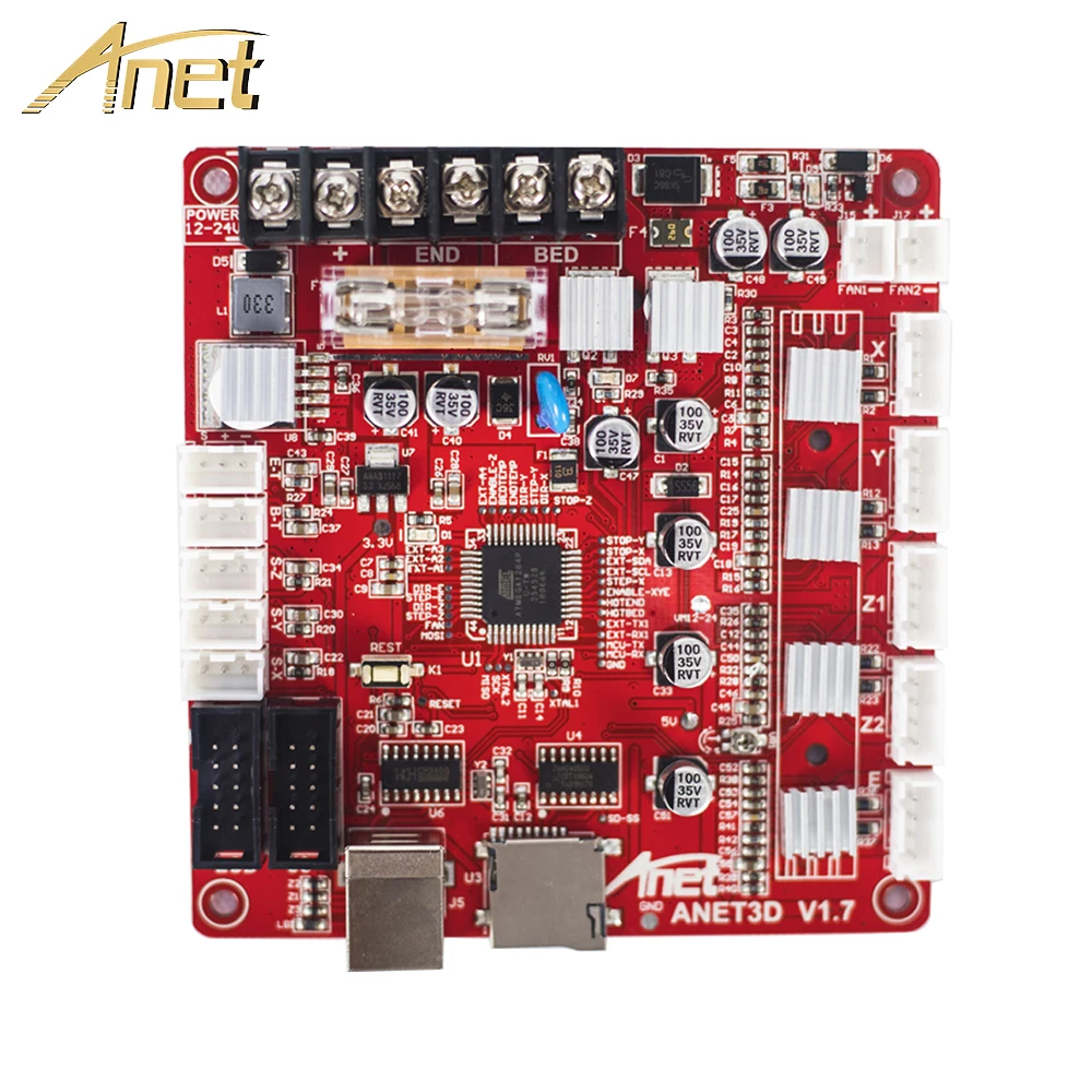 Anet 3D принтер основная плата управления обновление материнской платы V1.7 RepRap Ramps1.4 совместимый для Anet E12 Авто/нормальный A8 A6 3d принтер