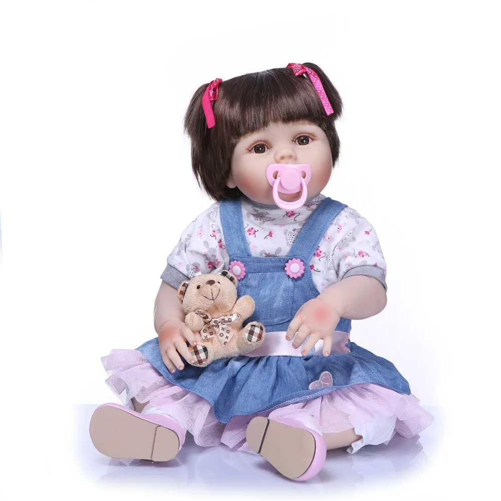 NPKCOLLECTION новая Реалистичная силиконовая кукла для новорожденных девочек 56
