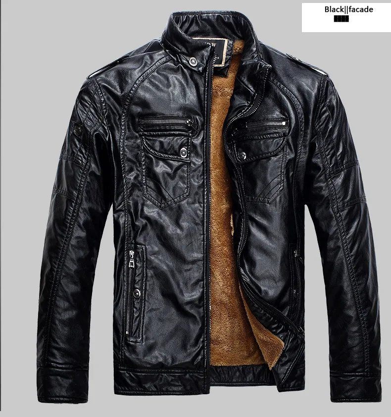 8818 black Kenntrice Кожаный Блейзер Куртка мужская PU зимнее пальто Jaqueta Couro Masculino Inverno Искусственная овчина меховое пальто мото кожаная куртка - Цвет: 8818 black