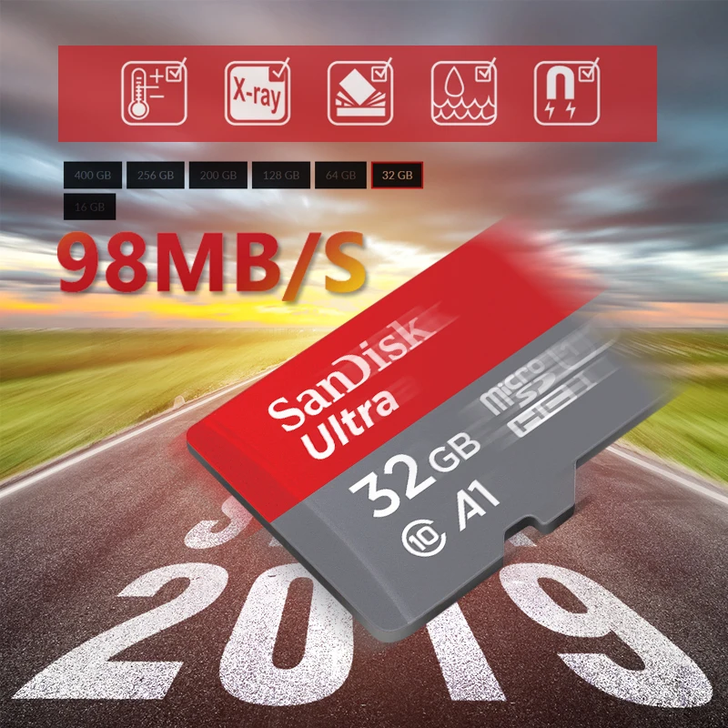 Карта памяти SanDisk Ultra Micro SD 100% оригинал 128 ГБ 32 64 256 400 гб TF-карта 16 Гб класс 10 Max 98