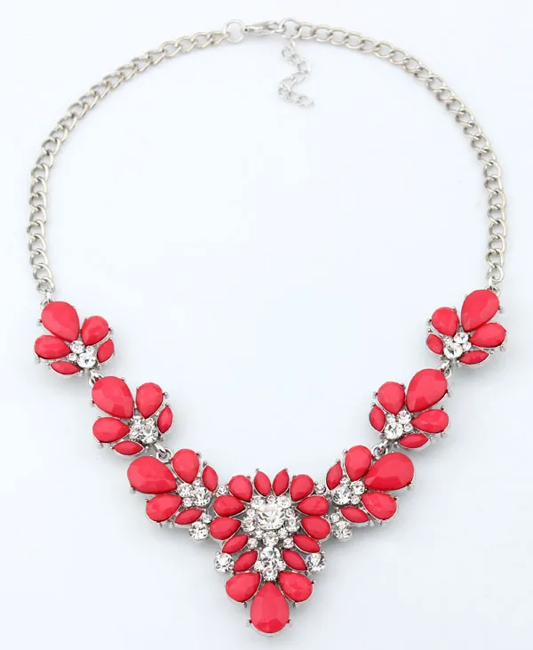 Женское Ожерелье с кристаллами ожерелье чокер цветами и камнями новинка 2016 года 3
