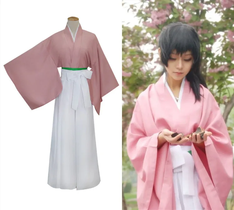 Японские костюмы Hakuouki Yukimura Jiziru женское японское Розовое Кимоно платье кимоно