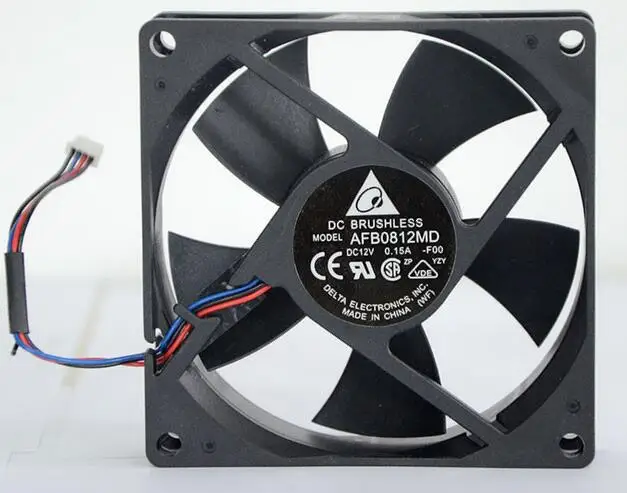 Delta AFB0812MD 80*80*20 DC 12V 0.2A три провода шасси блок питания вентилятор охлаждения устройства
