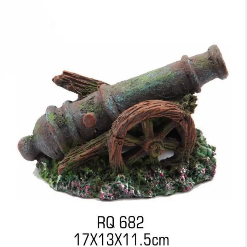 Артиллерия аквариум ландшафтный орнамент Имитация ремесла Opium War Cannon аквариумное