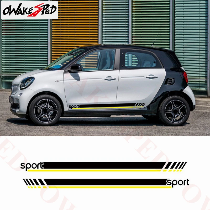 Спортивные полосы автомобиля стикер для Mercedes-Benz Smart Forfour W453 W451 двери обе стороны стикер s город авто аксессуары