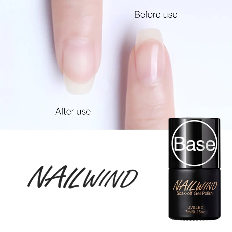 NAILWIND 7 мл длинный прочный верх и Базовое покрытие УФ гель для ногтей праймер