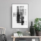 Скандинавская современная минималистичная картина на холсте с абстрактными черно-белыми линиями, настенная картина, плакат для гостиной