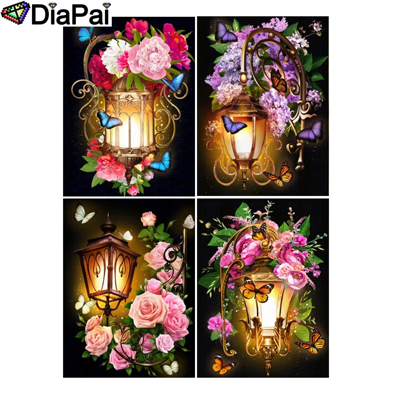 

Алмазная живопись DIAPAI 5D «сделай сам», 100%, полностью квадратная/круглая вышивка «Цветочный Свет», 3D вышивка крестиком, домашний декор