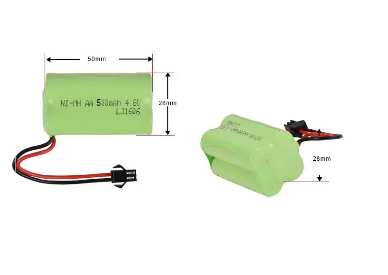 

4.8V 500mAh Ni-MH AA rechargable battery for R/C car R/C boat R/C Truck 2pcs/lot