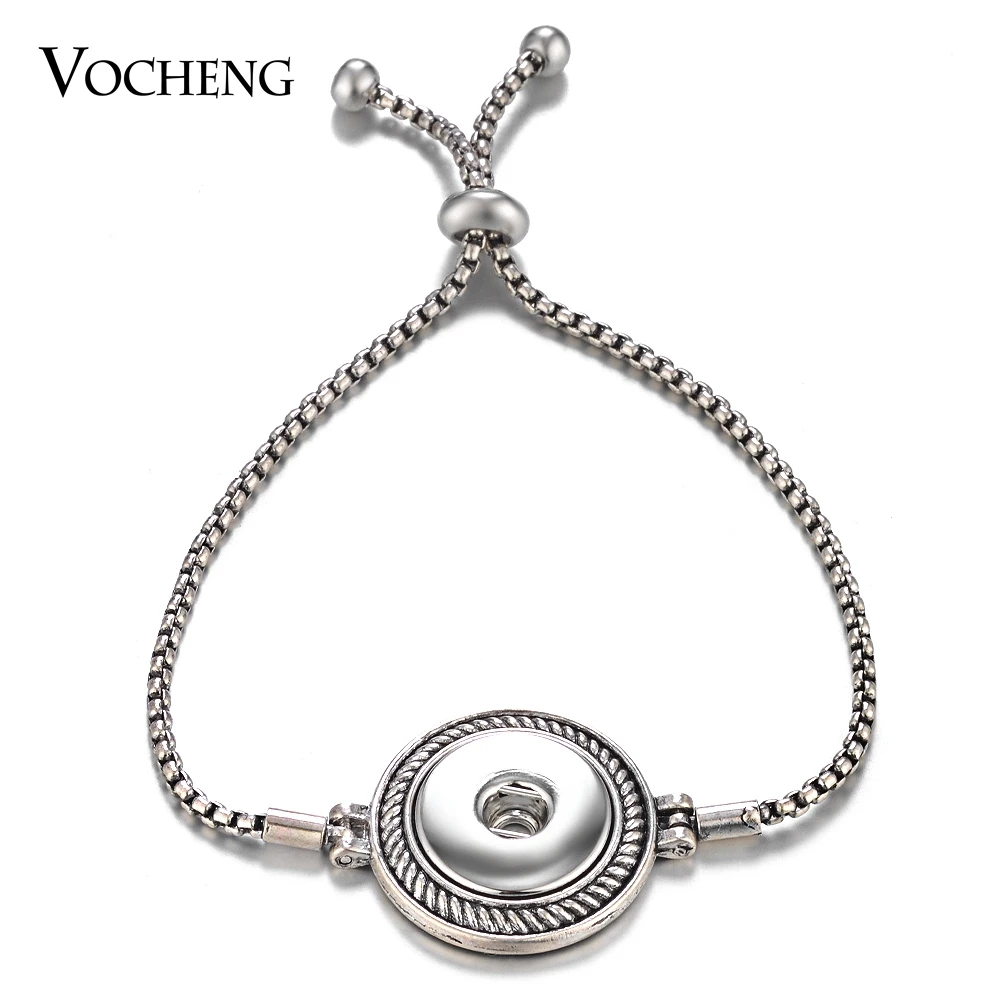 

10PCS/Lot Adjustable Bracelet 18mm Vocheng Ginger Snap Button Interchangeable Jewelry Copper Metal with 2 Styles NN-538*10