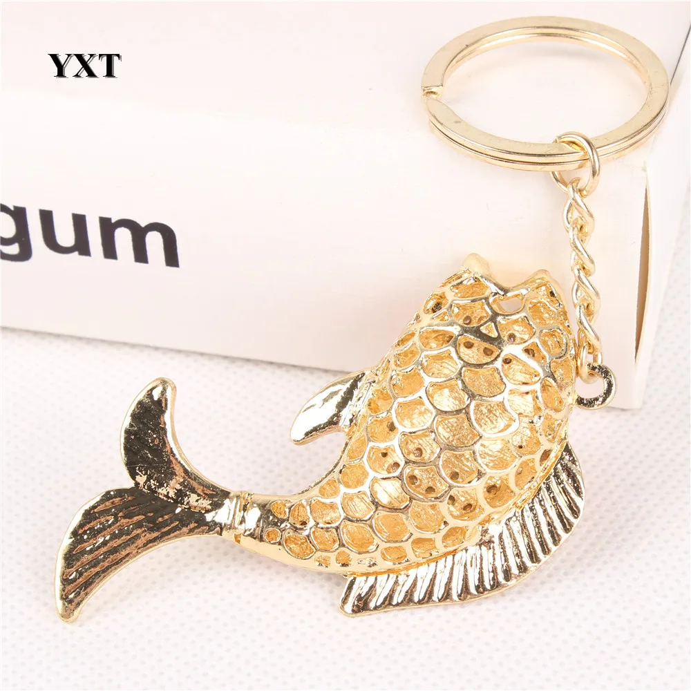 10PCS Lovely Carp Fish Cute Crystal Rhinestone Charm Pendant Purse Handbag Car Key Ring Keychain Party Wedding Gift Accessories | Украшения