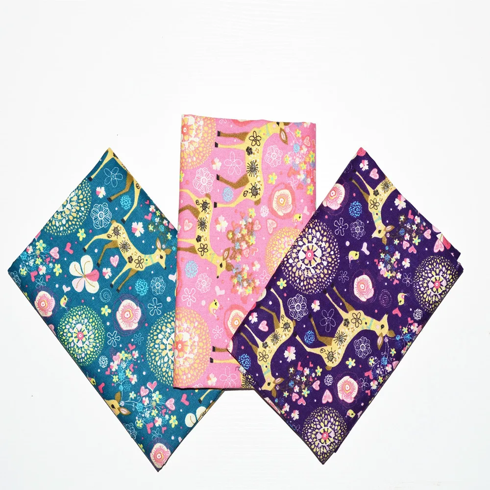 3 шт./лот 45x70 см Рождественский олень хлопок/лен ткань шитье Тильда кукла Сделай