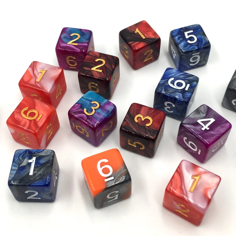 Rollooo Dice 10 шт./компл. D6 Mix color Digital Rpg dice|Кубики| |