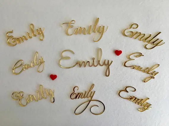 

Personalized laser cut place names Wedding name tags Gold acrylic place cards Guest names Wedding Signs Wedding invitation Table