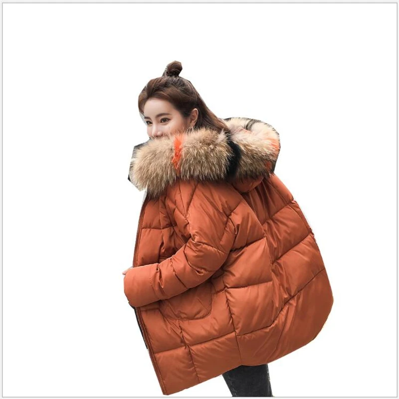 

Winter Women's Parka Coat Warm Jacket Women's Thick Down Cotton Coat With Hooded Fur Collar New Collection abrigos mujer R189