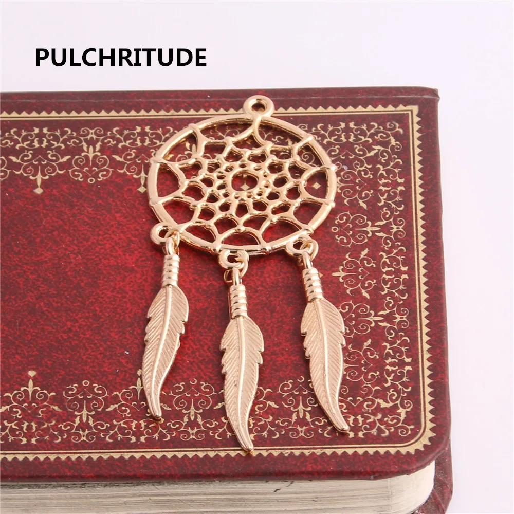 10 шт./лот сплав цинка KC золотое дерево перо Ловец снов амулеты Изготовление