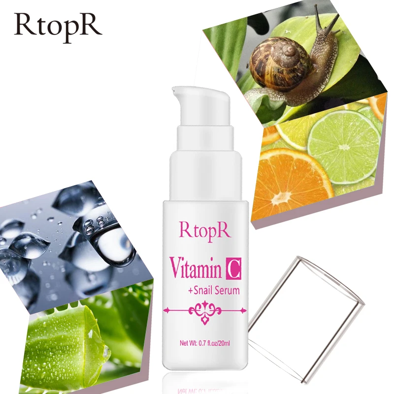 RtopR VC Snail Essence Гиалуроновая кислота Сыворотка увлажняющая отбеливающая лифтинг укрепляющая эссенция Антивозрастная уход за кожей лица Ремонт
