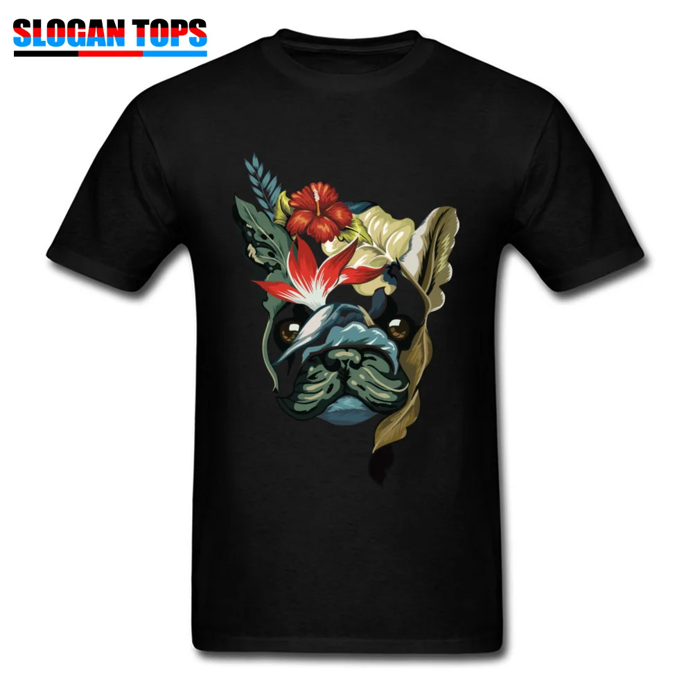 Футболка для мужчин тропический FRENCHIE футболки Cool Bulldog Топы Цветочная рубашка 2018