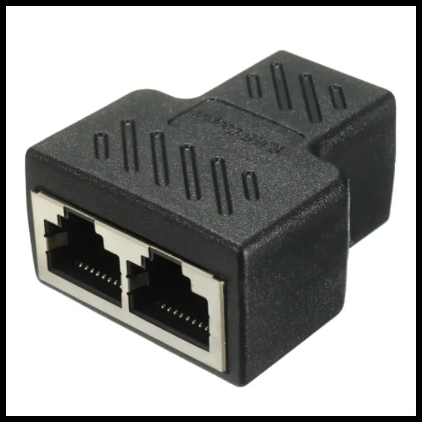 High Qaulity Plastic Copper Core 1 To 2 LAN RJ45 Connector Network Cable Splitter Extender Plug Adapter Black | Компьютеры и офис