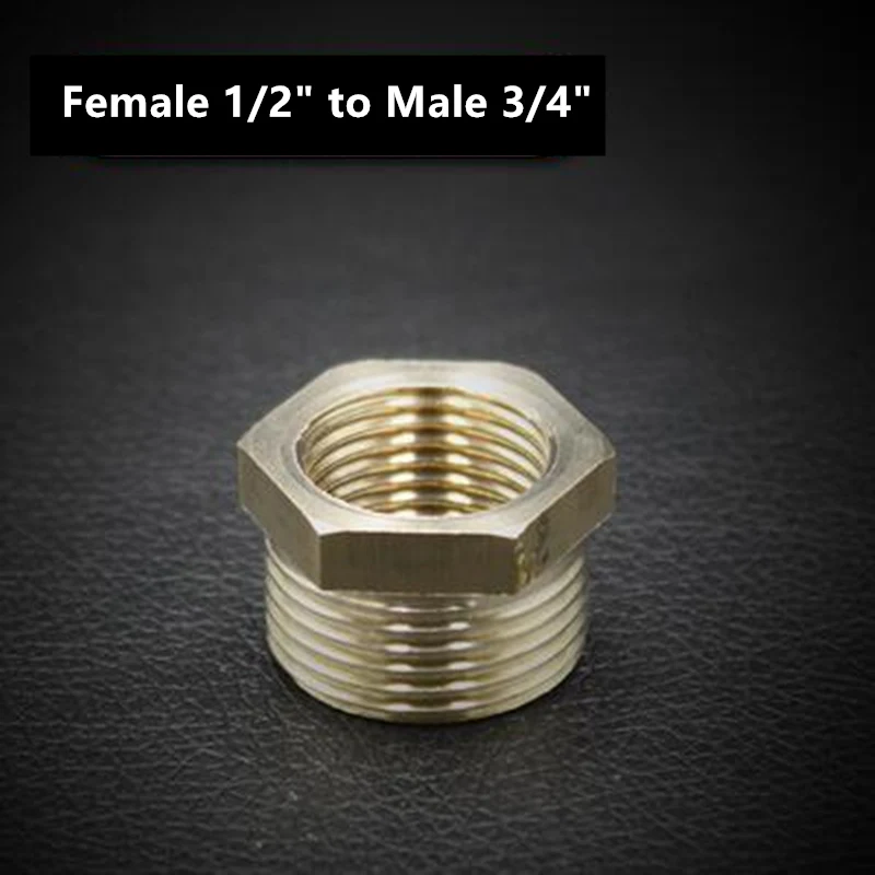 F1l2 x M3l4 1/" 1/4" 3/" 1/2" 3/" латунный шланг с наружной резьбой и внутренней резьбой редукционная втулка медных труб Соединители - Цвет: F1l2 x M3l4