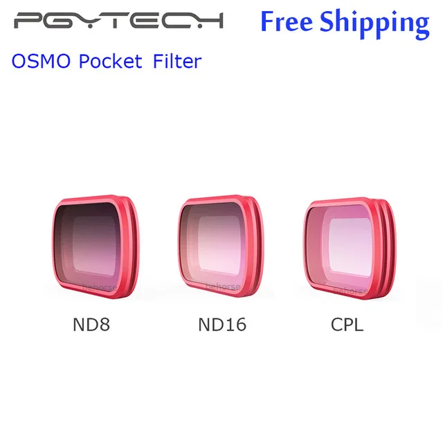 ND8 ND16 CPL PGYTECH фильтры нейтральной плотности комплект CPL ND8/16/32/64 PL градиентный фильтр для камеры DJI OSMO карман Камера красный/светильник красный/погружение фильтр Аксессуар - Color: ND8 ND16 CPL