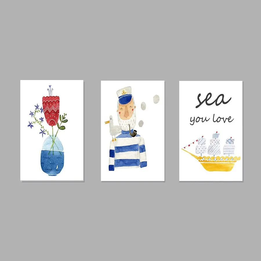 Моряк и его корабль HD печать картина Картины стены принты с графическим