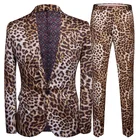 Мужской костюм-двойка с леопардовым принтом и брюками