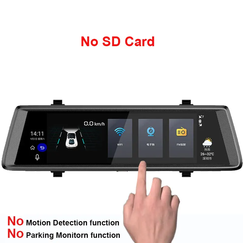 No sd card Kampacar приводной Регистратор Автомобильный видеорегистратор для автомобилей Android 3g gps Автомобильный видеорегистратор Wifi зеркало заднего вида bluetooth с камерой два видеорегистратора - Название цвета: No sd card