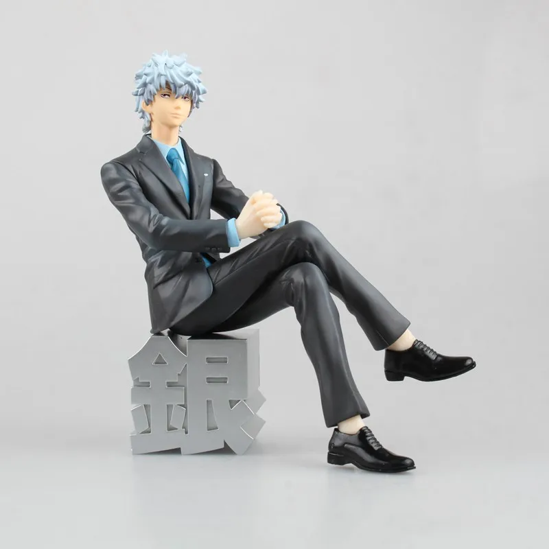Аниме Gintama Sakata Gintoki черный костюм Ver ПВХ экшн фигурка Коллекционная модель кукла
