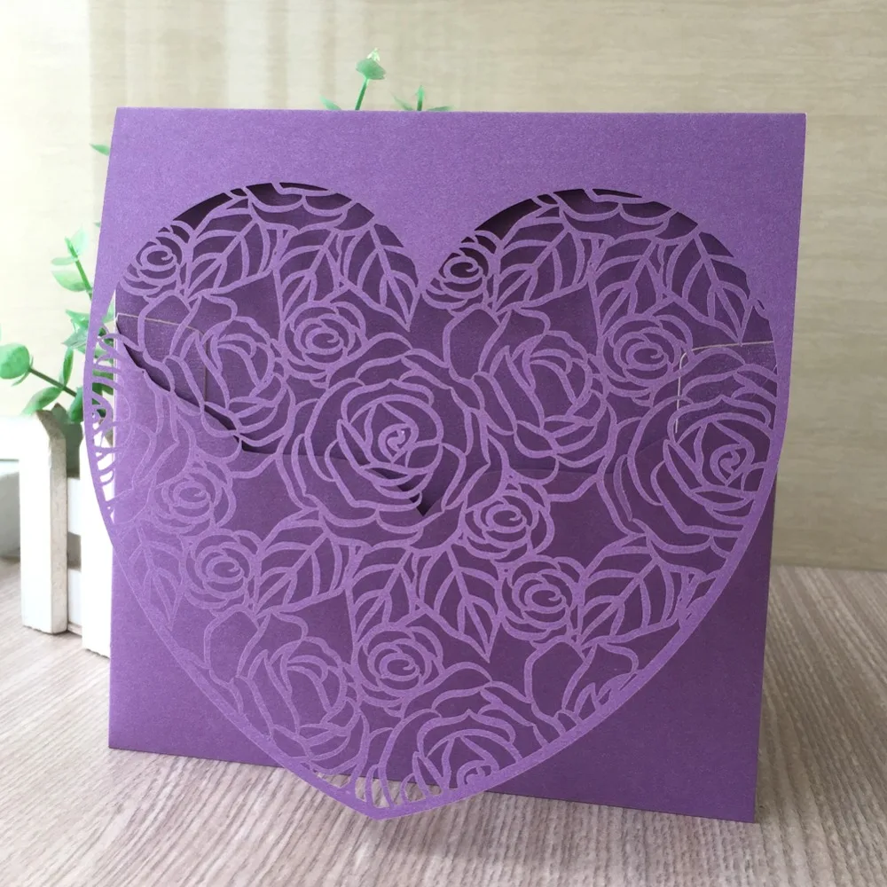 20pcs/lot New Arrival Laser Cut Heart Design Wedding Party Card Invitations Birthday Banquet Supplies | Дом и сад