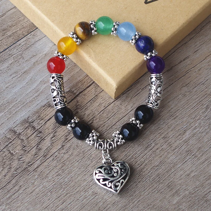 Браслеты с 7 чакрами для мужчин и женщин Исцеляющие кристаллы каменная чакра