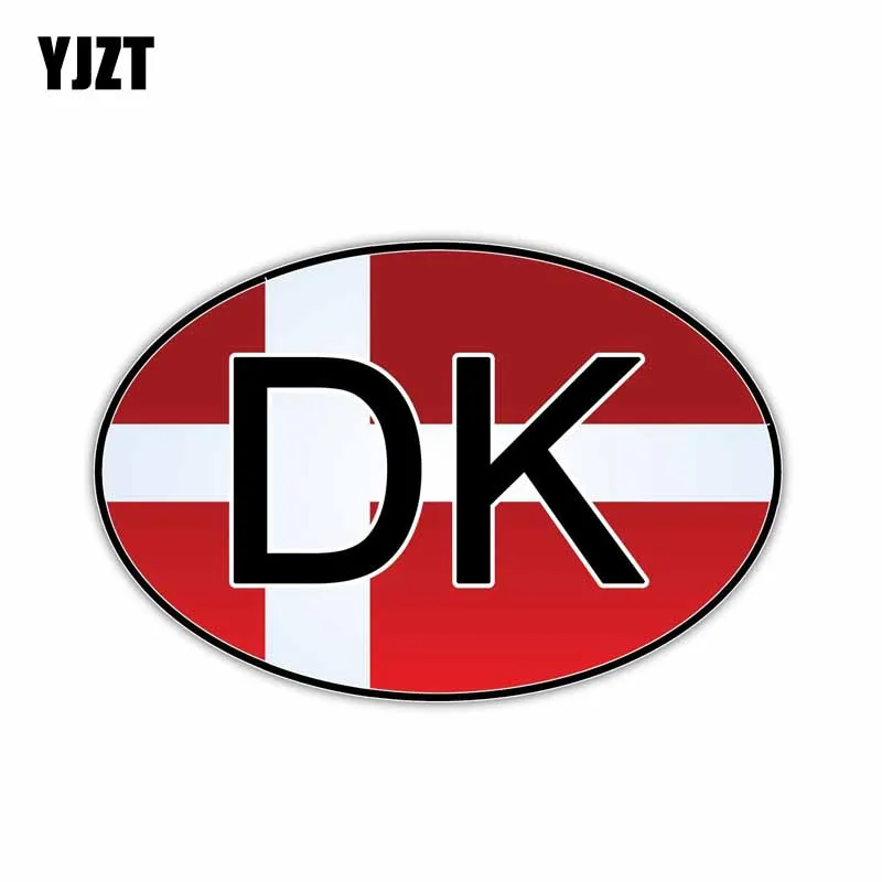 

YJZT 15.5CM*10.2CM Denmark Country Code Flag Car Sticker Window PVC Decal 6-0928