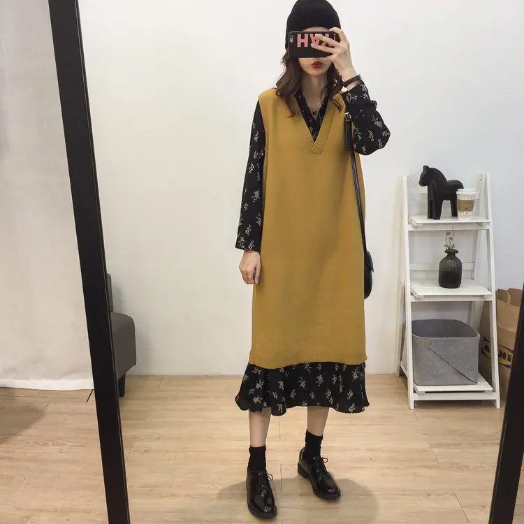 Повседневная одежда с длинным рукавом платье 2019 весеннее модное винтажное