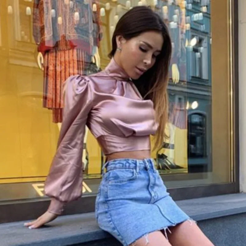 2019 летняя футболка женская одноцветная модная сексуальная открытая высокая