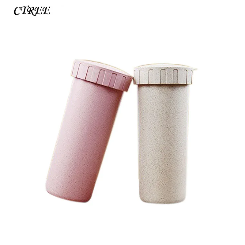 

CTREE 1Pcs 400ml Portable Cola Mugs Wheat Straw Cup Safe Environmentally Health Rinse Student Cups Creative Rope Water Mug C430