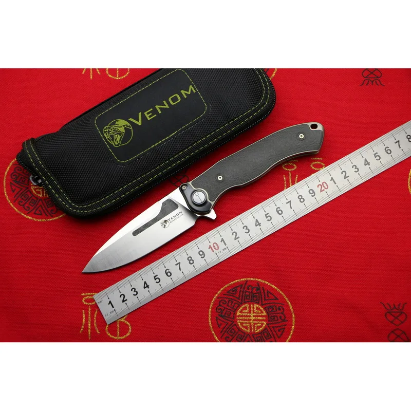 Складной нож VENOM BONE DOCTOR M390 стальной титановый Флиппер CF карманный кухонный для