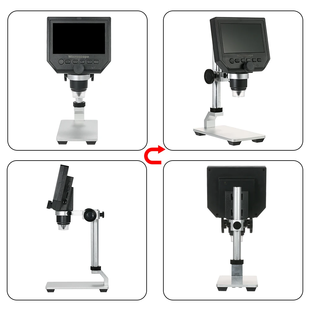 600x 3.6MP USB Digital Electronic Microscope LCD Display VGA with 8 LED Stand for PCB Motherboard Repairing +Stand | Инструменты