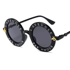 Солнцезащитные очки MX.DMY, Круглые, в ретро стиле, с английскими буквами и маленькой Пчелкой, мужские и женские очки, дизайнерские, модные, для мужчин и женщин 79