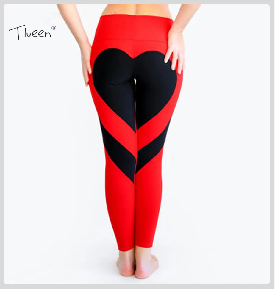 Heart Pattern Mesh Splice Legging Harajuku Athleisure Fitness Clothing Sportswear Elastic Sporting Leggings Women Pants 2017 | Женская